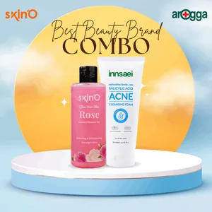 Innsaei Salicylic Acid Acne Solution Cleansing Foam 150ml with SkinO Glow Your Skin Rose Scented Shower Gel 220ml Combo